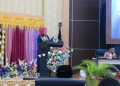Bupati Merlan S. Uloli saat memberikan sambutan pada Sidang Paripurna DPRD Bone Bolango dalam rangka Peringatan Hari Ulang Tahun Kabupaten Bone Bolango ke-22 tahun 2025 di Auditorium DPRD, Senin (27/1/2025). (Foto Fauzi/Diskominfo)