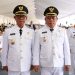 Bupati dan Wakil Bupati Bone Bolango periode 2025-2030, Ismet Mile-Risman Tolingguhu saat foto bersama usai prosesi pelantikan Kepala Daerah Serentak oleh Presiden RI Prabowo Subianto di Istana Merdeka Jakarta (20/2/2025) pagi tadi. (( Foto Puspen Kemendagri)