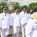 Bupati dan Wakil Bupati Bone Bolango periode 2025-2030, Ismet Mile-Risman Tolingguhu saat berjalan bersama menuju Istana Merdeka Jakarta tempat dilaksanakannya prosesi pelantikan Kepala Daerah Serentak, Senin (20/2/2025). ( Foto Puspen Kemendagri)