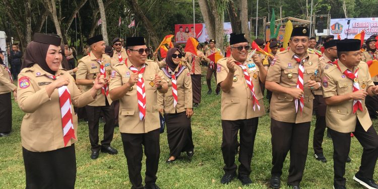 Wabup Risman Hadiri Upacara Hari Pramuka ke-64 di Bumi Perkemahan Bongohulawa