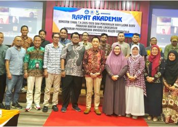 Program Studi Doktor Ilmu Lingkungan Pascasarjana Universitas Negeri Gorontalo (UNG) sukses menggelar Rapat Akademik Semester Ganjil Tahun Akademik 2025/2026 di Ruang Promosi Lantai 2 Perpustakaan Pascasarjana, Jumat (22/8/2025).