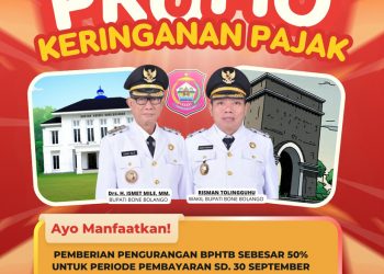 Pemkab Bone Bolango Luncurkan Program Keringanan Pajak Daerah Beri Diskon Hingga 50 Persen