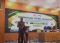 Sekretaris Daerah Bone Bolango, Iwan Mustapa saat membuka Bimtek Penguatan Indeks Efektivitas Pengendalian Korupsi (IEPK) dan Implementasi Manajemen Risiko Indeks (MRI) pada Pemerintah Kabupaten Bone Bolango tahun 2026 di Hotel Dumhil Kota Gorontalo, Selasa (30/6/2026). (F.Indra/Diskominfo)