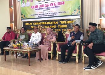 Tim Penilai Lomba Desa dan Kelurahan Provinsi Gorontalo saat melakukan penilaian di Desa Bulotalangi Timur, Kecamatan Bulango Timur, Kamis (9/7/2026). (F.Indra/Diskominfo)