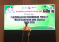 Bupati Bone Bolango, Ismet Mile didampingi Wabup Risman Tolingguhu dan Ketua T.P PKK Ruwaida Ismet Mile saat membuka kegiatan Koordinasi, Advokasi dan Sosialisasi Pencegahan dan Pengendalian Penyakit tingkat Kabupaten Bone Bolango tahun 2026 di Hotel Amaris Kota Gorontalo, Rabu (15/7/2026). (F.Indra/Diskominfo)