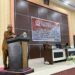 Bupati Ismet Mile didampingi Sekda Iwan Mustapa pada Rapat Paripurna DPRD Bone Bolango dalam rangka Pembicaraan Tingkat II terhadap Rancangan Peraturan Daerah tentang Pertanggungjawaban Pelaksanaan Anggaran Pendapatan dan Belanja Daerah Kabupaten Bone Bolango tahun 2025 yang digelar di Ruang Sidang Utama DPRD Bone Bolango, Senin (27/7/2026). (F.Lanto/Prokopim)