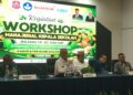 Bupati Ismet Mile saat membuka Workshop Manajerial Kepala Sekolah jenjang TK, SD, dan SMP di Grand Q Hotel, Kota Gorontalo, Kamis (30/7/2026). (F.Indra/Diskominfo)