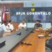 BPJN Gorontalo saat menerima kunjungan Sekda Iwan Mustapa terkait program pembangunan akses jalan Pinogu, Selasa (11/8/2026). (F.Munifa/Diskominfo)