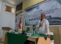 Bupati Bone Bolango, Ismet Mile saat menghadiri Sosisalisasi Hasil Rakernas X PKK Tahun 2025 bagi T.P PKK Kabupaten, Kecamatan, Desa dan Kelurahan oleh T.P PKK Provinsi Gorontalo di Aula Bappeda Litbang Bone Bolango, Kamis (26/8/2026).