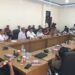 Sekretaris Daerah Bone Bolango Iwan Mustapa saat menghadiri Rapat Dengar Pendapat bersama DPRD Bone Bolango, Pemerintah Kabupaten Bone Bolango, Satgas Pemuda Peduli dan Pengawal Tambang dan PT Gorontalo Minerals di Ruang Rapat DPRD Bone Bolango, Rabu (16/9/2026)