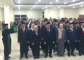 Prosesi pelantikan dan pengambilan sumpah Pejabat Administrator, Pengawas dan Kepala Puskesmas di lingkungan Pemerintah Kabupaten Bone Bolango yang dilaksanakan di Ruang Lupa Lelah, Selasa (22/9/2026).