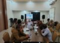 Sekda Iwan Mustapa saat menghadiri rapat bersama BWSS II Gorontalo dan Kantor Pertanahan Bone Bolango di Kantor Pertanahan Bone Bolango, Senin (28/9/2026).