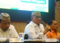 Bupati Ismet Mile saat membuka Bimbingan Teknis Pengelolaan Bantuan Dana Operasional Satuan Pendidikan Tahun 2026 jenjang SMP di Hotel Aston Kota Gorontalo, Kamis (1/10/2026). (F.Yudi/Prokopim)