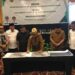 Ismet Mile didampingi Wabup Risman Tolingguhu, Ketua DPRD Faisal Yunus dan Sekretaris Daerah Iwan Mustapa saat menghadiri Focus Group Discussion (FGD) RDTR Penyepakatan Delineasi dan Penjaringan Isu Kewilayahan serta KP 1 Kajian Lingkungan Hidup Strategis (KLHS) Penjaringan Isu Pembangunan Berkelanjutan di Grand Q Hotel Kota Gorontalo, Senin (5/10/2026).