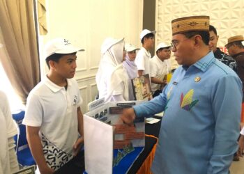 Sekretaris Daerah Bone Bolango, Iwan Mustapa, saat menghadiri Gelar Kriya dan Open House SNT 6 Bone Bolango di Balai Penjaminan Mutu Pendidikan (BPMP) Gorontalo, Jumat (16/10/2026).