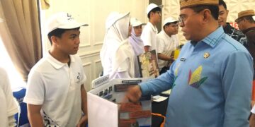 Sekretaris Daerah Bone Bolango, Iwan Mustapa, saat menghadiri Gelar Kriya dan Open House SNT 6 Bone Bolango di Balai Penjaminan Mutu Pendidikan (BPMP) Gorontalo, Jumat (16/10/2026).