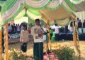Sekda Iwan Mustapa saat menghadiri Peringatan Hari Santri Nasional 2026 di Pondok Pesantren Khairul Hikmah, Desa Longalo, Kecamatan Bulango Utara, Kamis (22/10/2026). (F. Indra/Diskominfo)